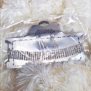 Diamond choker & Earrings